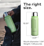 BOBBER 26 oz Thermal Bottle for Hot and Cold Drinks – Stainless Steel Insulated Water Bottle with Screw Top, Keeps Hot for 36 Hours – BPA-Free, Dishwasher Safe Thermo Flask (Green)