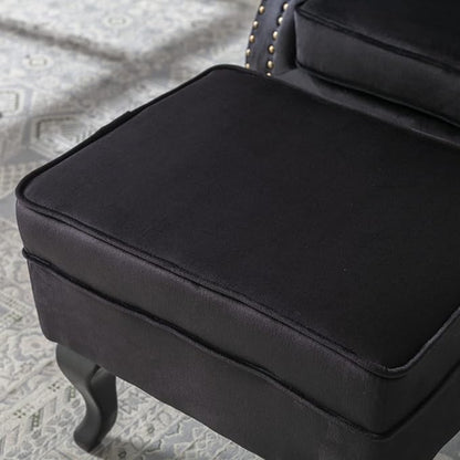 Mid Century Modern Accent Chair Upholstered Armchair Comfy Velvet Tufted - Image 5