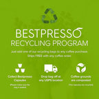 Organic USDA Bestpresso Coffee Aluminum Espresso Pods For Nespresso Original Machine 120 Pack (Variety Pack)