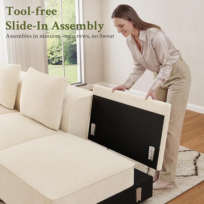 Welzona 103" Modular Sectional Sofa, Minimalist Comfy Cloud Couch Sectional - Image 6