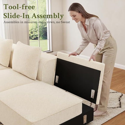 Welzona 103" Modular Sectional Sofa, Minimalist Comfy Cloud Couch Sectional - Image 6