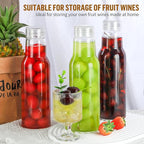 25 Oz Glass Bottles with Lids, Glass Juice Bottles, Smoothies, Water, Milks, Beverage Storage, Clear Glass Jars for Pickles, Food Storage (4 Pack)