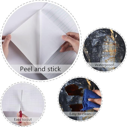 Marble Black Contact Paper Peel and Stick Countertops Gold Contact Paper Peel - Image 8