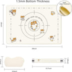 28x20 Inch Extra Thick Silicone Pastry Board, Silicone Baking Mat with Measurements, Non-slip Silicone Mat, Kneading Counter Mat, Non-Stick Dough Mat with Edge Heightening