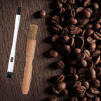 Coffee Brush Set, 13 Pieces Natural Wood & Nylon, Includes Wooden, Plastic, Straw, & Gap Brushes for Espresso Machine Cleaning