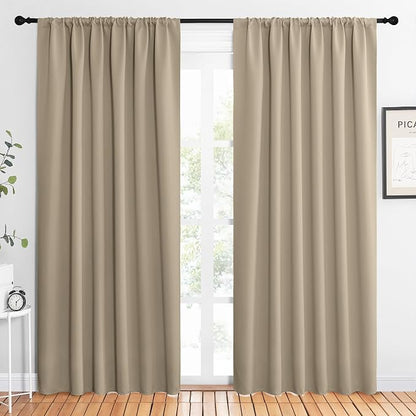 NICETOWN 2 Panels Blackout Curtains, Rod Pocket Thermal Insulated Drapes 84 by NICETOWN