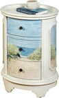 Ocean View Coastal Oval Side Cabinet | Handpainted Beach Scene by TouchofClass