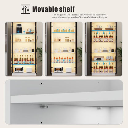 Dystler Display Cabinet with Doors and Adjustable Shelves, 5 Tier Display Case - Image 4