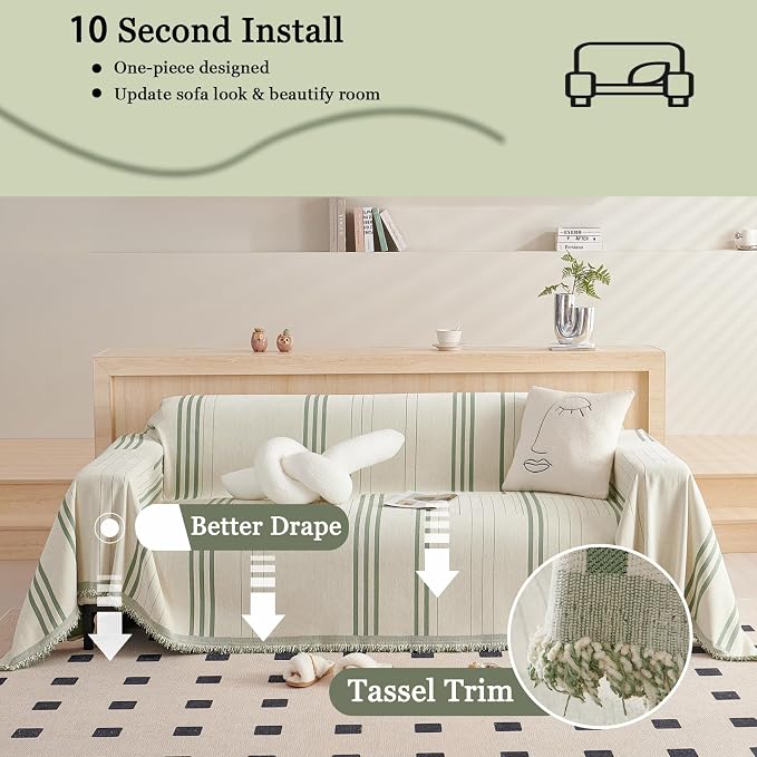 DREAMINGO Couch Cover Reversible Chenille Furniture Protector Sofa Covers - Image 5