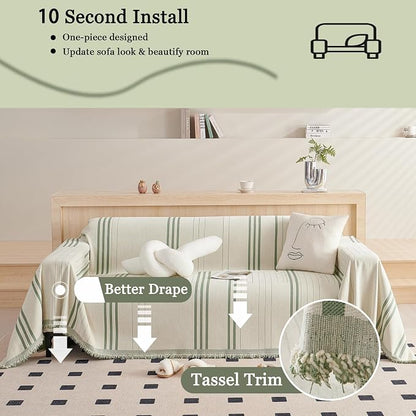 DREAMINGO Couch Cover Reversible Chenille Furniture Protector Sofa Covers - Image 5