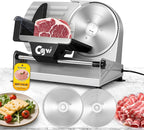 CGOLDENWALL Meat Slicer, 220W Electric Deil Food Slicer with 2 Removable 7.5" Blades, 4/5" Adjustable Thickness, Food Slicer Machine for Home Cutting Meat Cheese Bread Vegetables, 110V CE