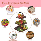 Cupcake Stand, 3-Tier Dessert Stand for 32 Cupcakes, Wood & Metal Tower Display Premium Holder Dessert Tree Tower for Wedding Graduation Birthday Christmas Party, Serving Tray