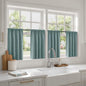 MIULEE 4-Panel 36 Inch Blackout Kitchen Tier Curtains Over Sink Dusty Blue | by MIULEE