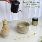 4pcs Matcha Set, Japanese Matcha Kit with Whisk, 17oz Ceramic Bowl with Spout, Whisk Holder & Bamboo Scoop for Starter, Tea Ceremony, Tea Lover, Gift