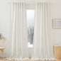 RYB HOME Semi Sheer Curtains 102 inches Long, Back Tab Light Filtration Half by RYBHOME