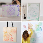 A4 Mandala 4 Pack 11x8'' Mandala Stencils for Painting on Wood, Floor, Wall, Tile Fabric, Reusable Furniture Stencils Painting Template