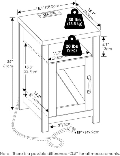 Furinno Farmhouse Night Stand - Image 3
