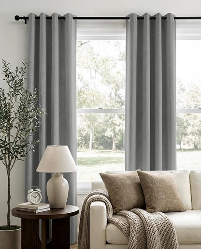 Curtains, 2 Panels, Linen Textured Look, Thermal Insulated, Full Light Blackout - Image 2