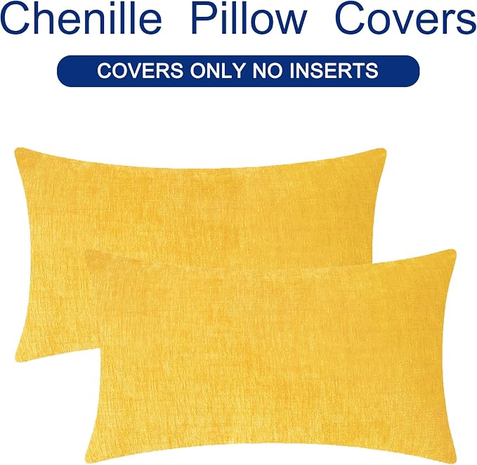 CaliTime Decorative Throw Pillow Covers 26 X 16 Inches Mustard Yellow | Pack of - Image 6