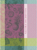 Garnier Thiebaut Salade De Fruits Fuchsia (Fuchsia Fruit Salad) French Kitchen Towel 22"x30", Cotton, Jacquard