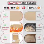 Unicook Small Pizza Stone 10.25 Inch for Oven and Grill, Round Baking Stone, Thermal Shock Resistant Cordierite Oven Pan with Plastic Dough Scraper, Ideal for Cooking Pizza, Bread