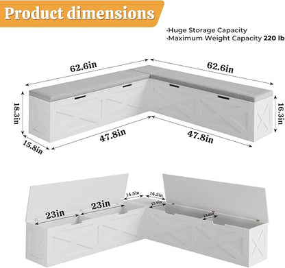 Bobve L-Shape Storage Bench - Image 2