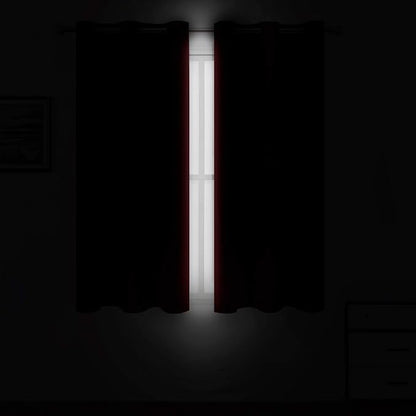 Red Blackout Curtains 34 x 54 Inch Length/Set of 2 Curtain Panels/Thermal - Image 3