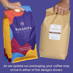 Sarasota Coffee Ground Salted Caramel | Medium Roast Gourmet Flavored Coffee Grounds | Low Acid, Mold Free, Specialty Grade Flavored Bulk Ground Coffee | 5lb (80 oz)