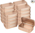 Small Metal Box With Lid-Cookie Tins Metal Tins With Lids Lens Wipes Storage Container Mini Portable Box,Empty Hinged Tin,For Organize Mint Candy Jar,Sewing (Rose Gold, 20 Pcs 3.7" x 2.4" x 0.8")