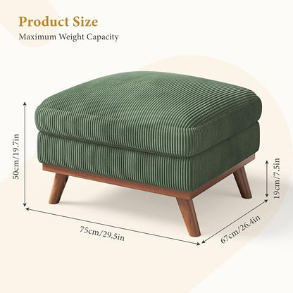 Vesgantti Large Ottoman for Modular Sofa, 29.5" Corduroy Pouf Ottoman - Image 2