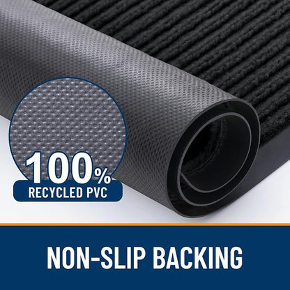 OLANLY 2-Pack Front Door Mats 59x23, Waterproof Heavy-Duty Doormats | Black - Image 3