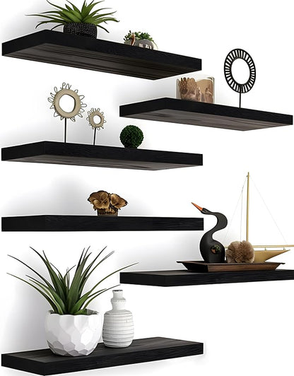 YYWUOJJ Wood Floating Shelves for Wall Decor, Rustic Wall Shelves for Bedroom by YYWUOJJ