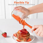 U-Taste Skinny Silicone Jar Spatula: 600ºF Heat-Resistant Food-Grade 10in Long Narrow Sourdough Stirring Stick, Seamless Flexible Peanut Butter Spreader for Scraping Icing Bread Cream, Jam (Orange)