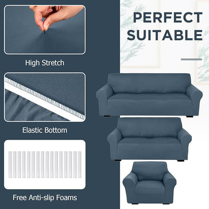 Peryiter 3 Pcs Couch and Loveseat Covers Set Sofa Cover - Image 4