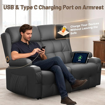 Power Loveseat Recliner with 2-Point Graphene Heat & Massage, Under-Seat - Image 6
