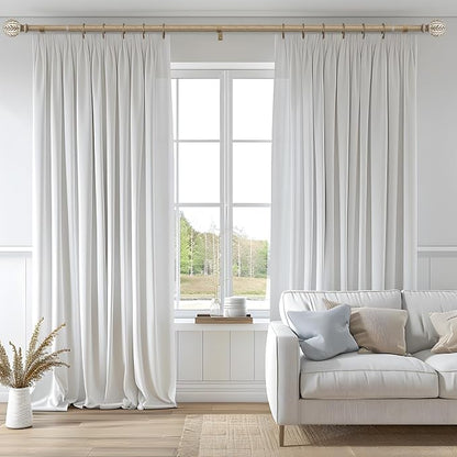QDWIS Boho Wood Curtain Rods for Windows 48 to 84 inch, Rustic Decorative - Image 2