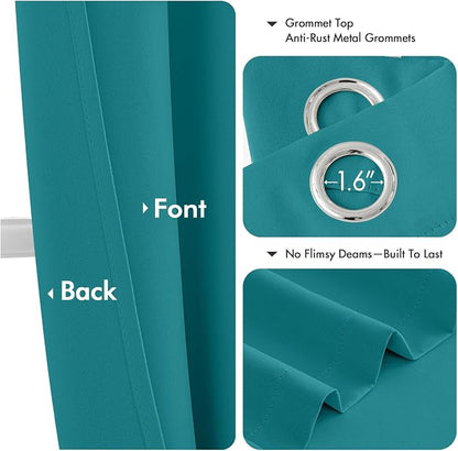 MIULEE Blackout Curtains for Bedroom 2 Panels 40 x 84 Inch Long Teal | Thermal - Image 4