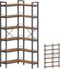 Huuger 6 Tier Bookshelf, L Shaped Corner Bookshelf by Huuger