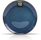 Organic Shape Restaurant Plate 9", Commerical Grade Catering Stoneware Plates in Ir-regular Organic Shape, Chip & Scratch Resistant, Glossy Reactive Glaze Blue, Case of 12