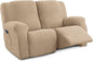 Recliner Loveseat Covers, 4-Piece Stretch Geometric Strokes Jacquard Reclining by Unknown
