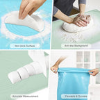Silicone Baking Mat, Pastry Mat for Rolling Dough, Dough Rolling Pad 24''x16'', Silicone Pastry Mat with Measurements for Pizza, Pie, Macaron, Bread (Sky Blue, XL)