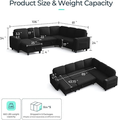 LINSY HOME Sectional Sleeper Sofa - Image 2