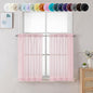 Chyhomenyc Blush Pink Sheer Curtains 30 inch Length 2 Panels, Light Filtering by Chyhomenyc