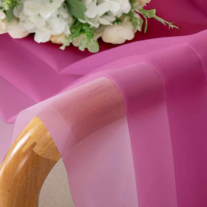 Hot Pink Sheer Curtains for Bedroom 84 Inches Long 2 Panels, Light Filtering - Image 7