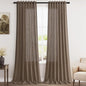 Light Brown Linen Curtains 120 Inch Extra Long by Nanspring