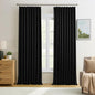 Black Pinch Pleated 60 Inch Wide Curtains 60 x 95, Thermal Insulated Noise by KEQIAOSUOCAI