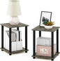 Furinno SIMPLISTIC Side Table Set of 2, 2-Tier Square Modern End Table by Furinno-FitsYourSpaceFitsYourBudget
