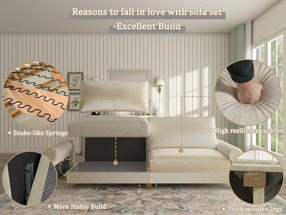 EASE MOOSE 70.6" Velvet Loveseat Sofa, Soft Deep Seat Couches - Image 9