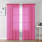 Chyhomenyc Hot Pink Sheer Curtains 72 Inch Length 2 Panels, Light Filtering by Chyhomenyc