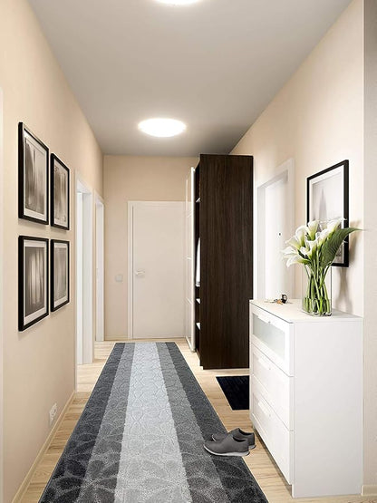 4 Ft Gray Entryway Kitchen Bath Rug Mat, Non Slip Washable, Soft | 2'2" x 4 Ft - Image 2